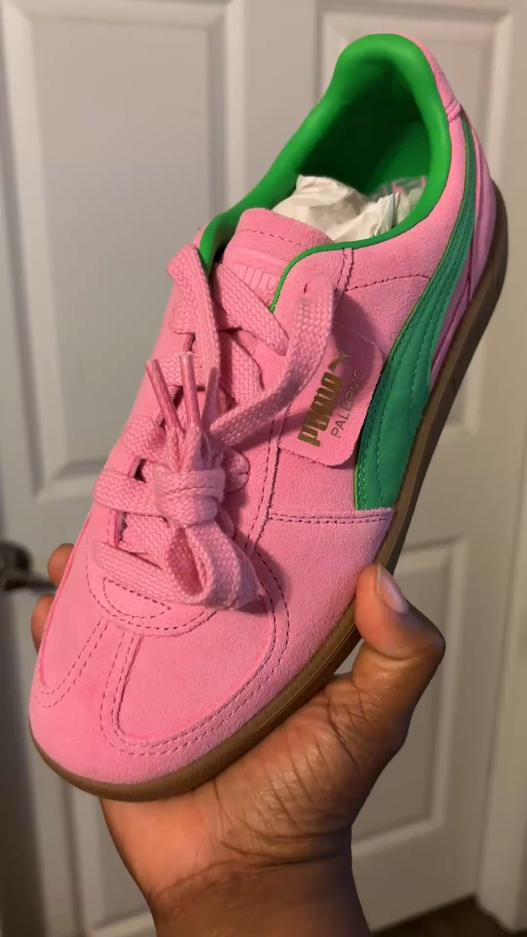 Pink and Green Puma Palermo

#LTKPlusSize #LTKMidsize #LTKOver40