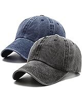Edoneery Men Women Plain Cotton Adjustable Washed Twill Low Profile Baseball Cap Hat | Amazon (US)