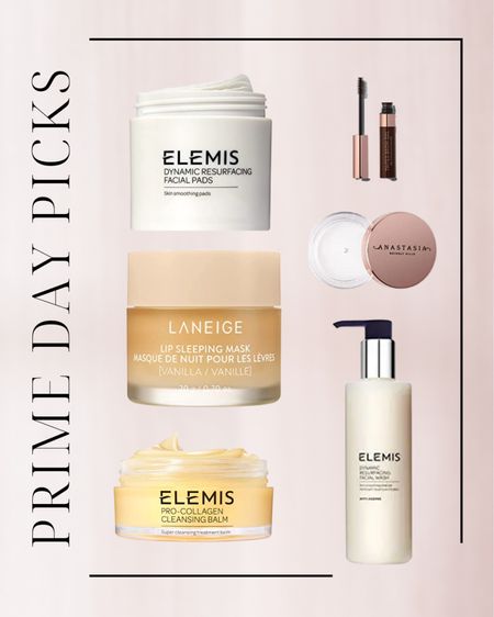 Prime day beauty picks, Elemis, Anastasia, skincare, makeup, laneige lip mask, brow products 

#LTKsalealert #LTKSeasonal #LTKbeauty
