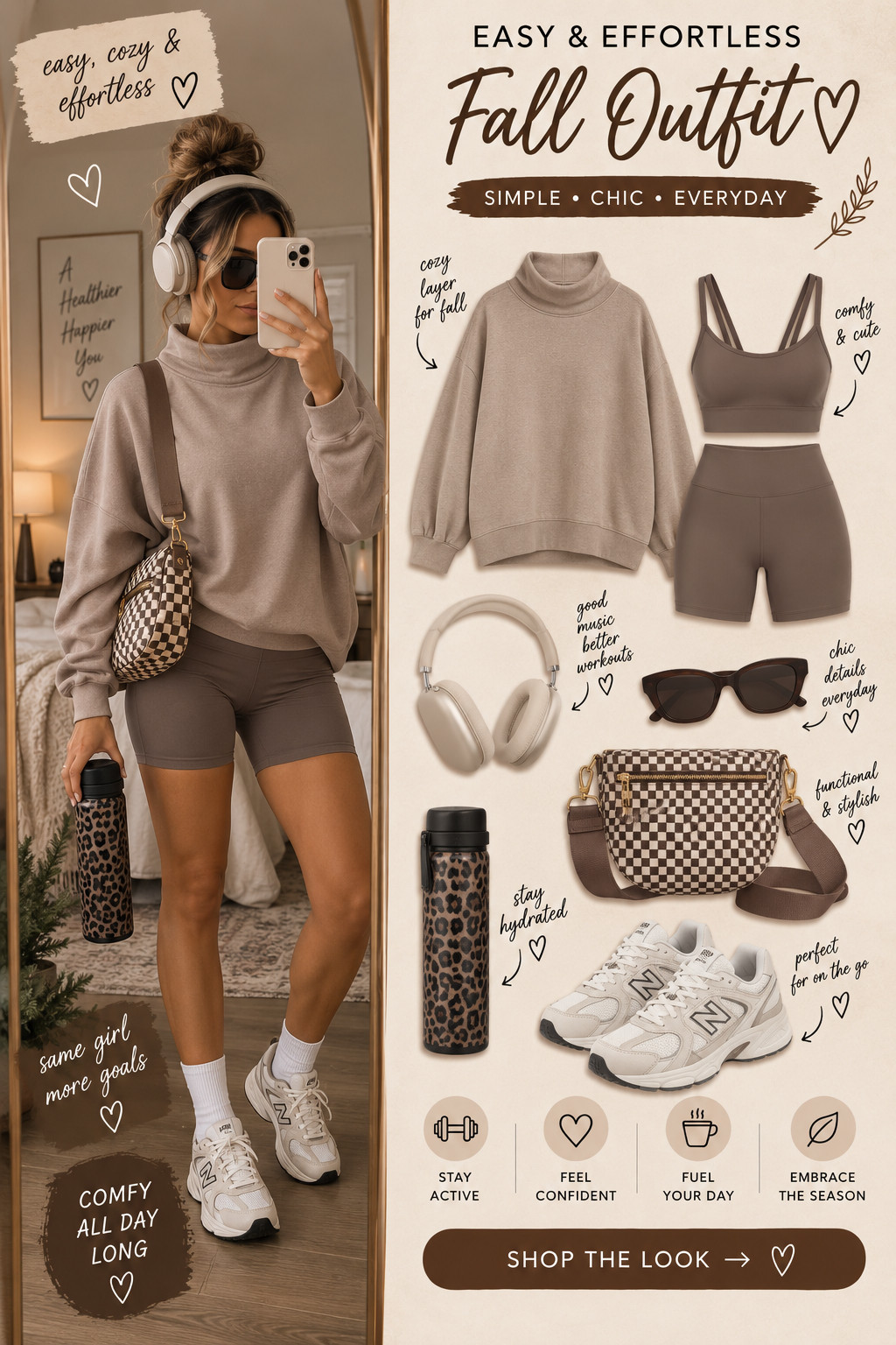 Easy fall athleisure outfit 🤎 A cozy oversized pullover paired with biker shorts, neutral sneakers and everyday accessories. Perfect for errands, coffee runs, travel days or an easy casual fall look.
 

 #LTKootd #LTKSeasonal #LTKActive