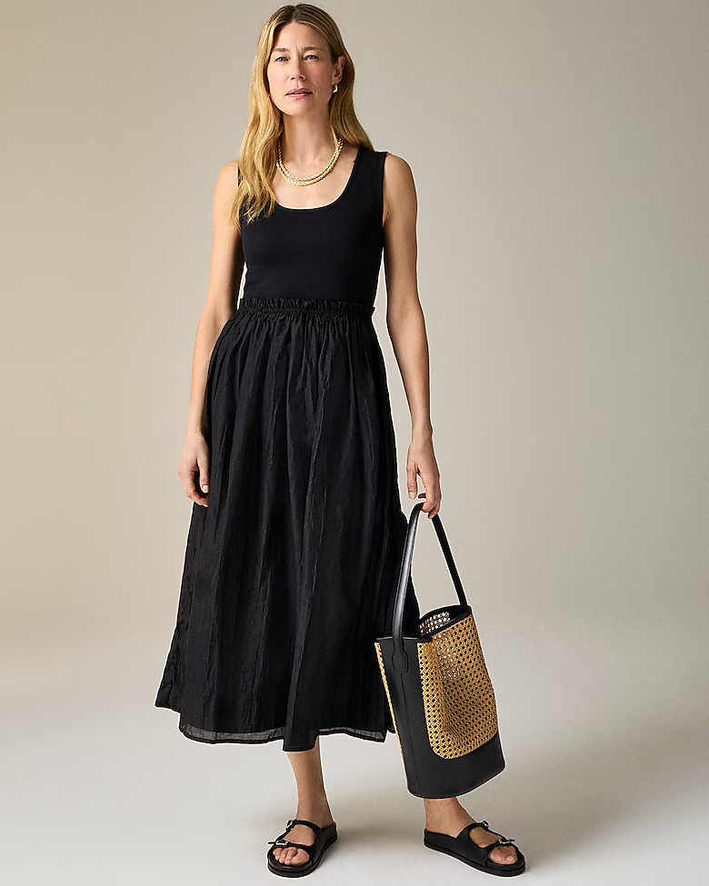 Gathered-waist mixy dress | J. Crew US