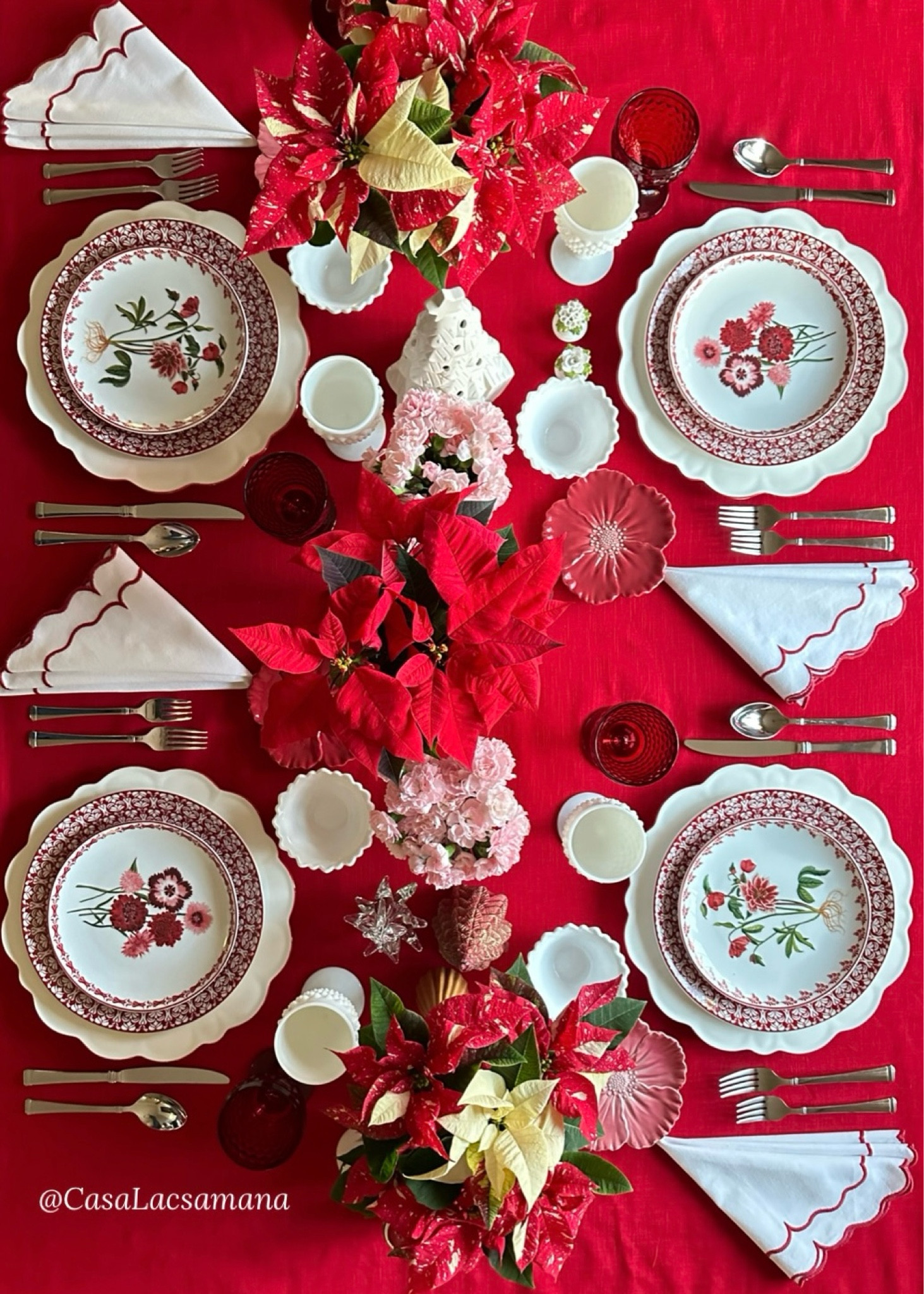 Holiday Table with AERIN Alpine Dinnerware Collection and Linens from  AllCottonandLinen 

#LTKHoliday #LTKGiftGuide #LTKhome