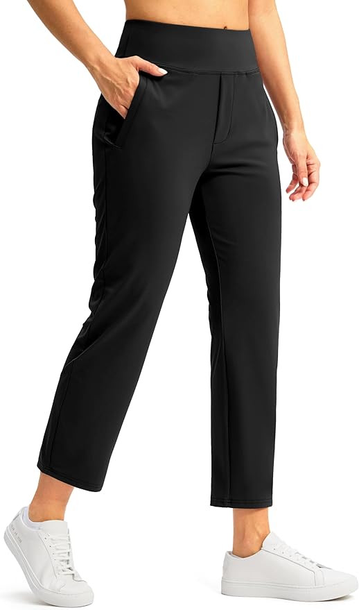 SANTINY Women's Pants with 3 Pockets 7/8 High Waisted Stretch Ankle Pants for Women Golf Casual T... | Amazon (US)