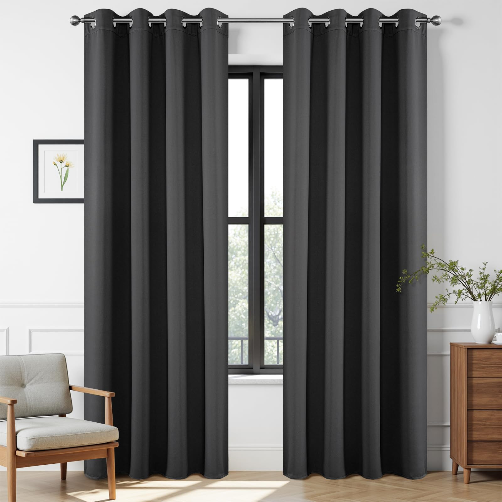 Joydeco Extra Long Curtains, Blackout Curtains 108 Inches Long 2 Panels Set, 108 Inch Curtains, R... | Amazon (US)