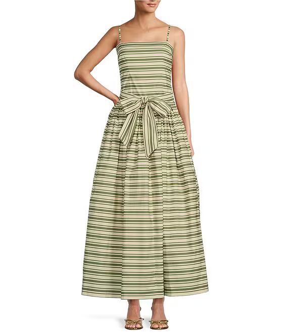 x The Style Bungalow South Ocean Bow Detail Striped Maxi Dress | Dillard's