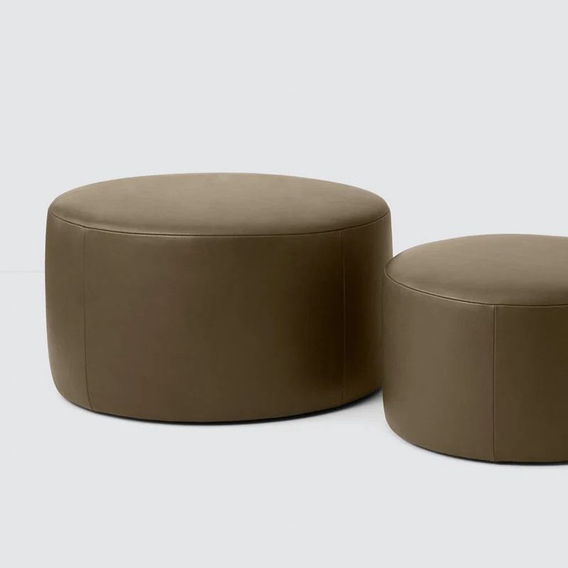Torres Round Leather Ottoman - Medium & Large | The Citizenry