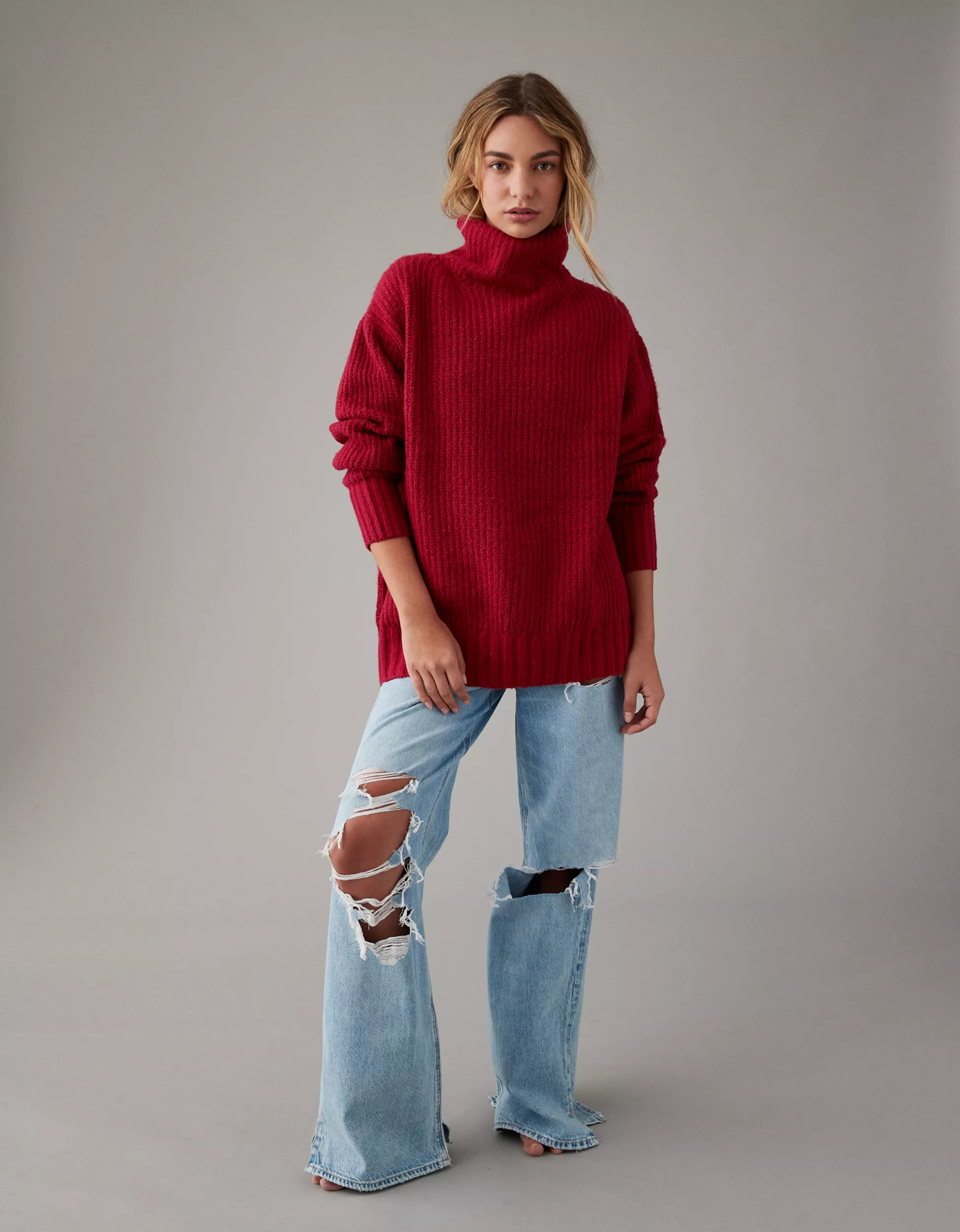 AE Whoa So Soft Mock Neck Sweater | American Eagle Outfitters (US & CA)