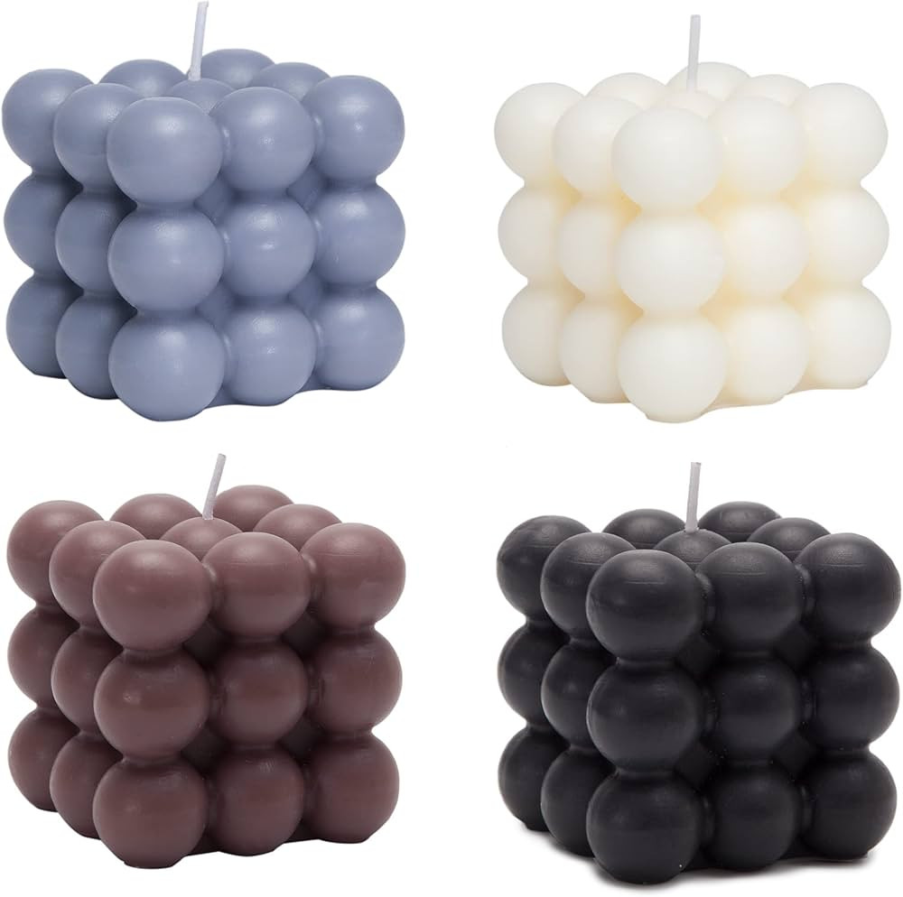 Bubble Candle, 4pcs Cube Soy Wax Bubble Candles Scented Aesthetic Bubble Candle Set for Home Bedr... | Amazon (US)