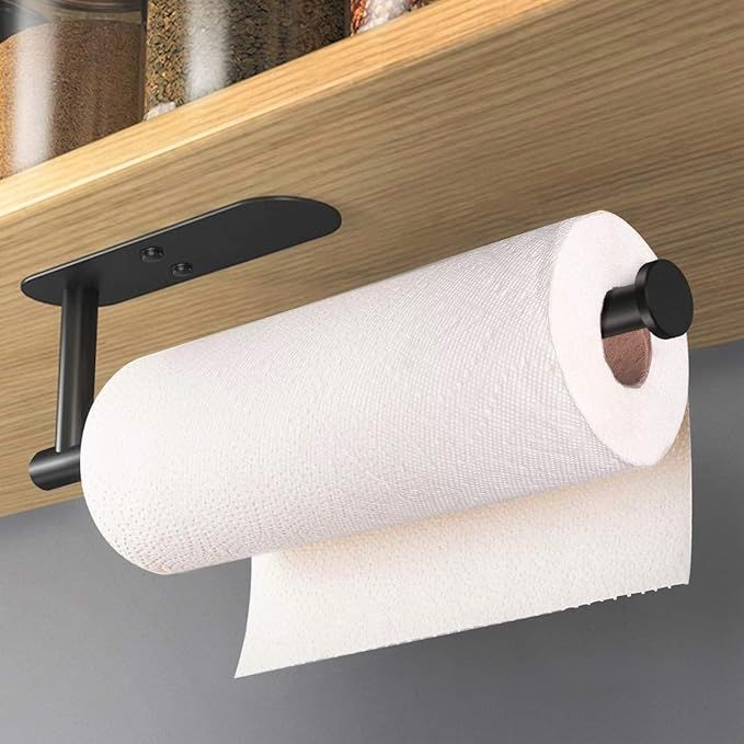 HUFEEOH Adhesive Paper Towel Holder Under Cabinet Wall Mount for Kitchen Paper Towel, Paper Towel... | Amazon (US)