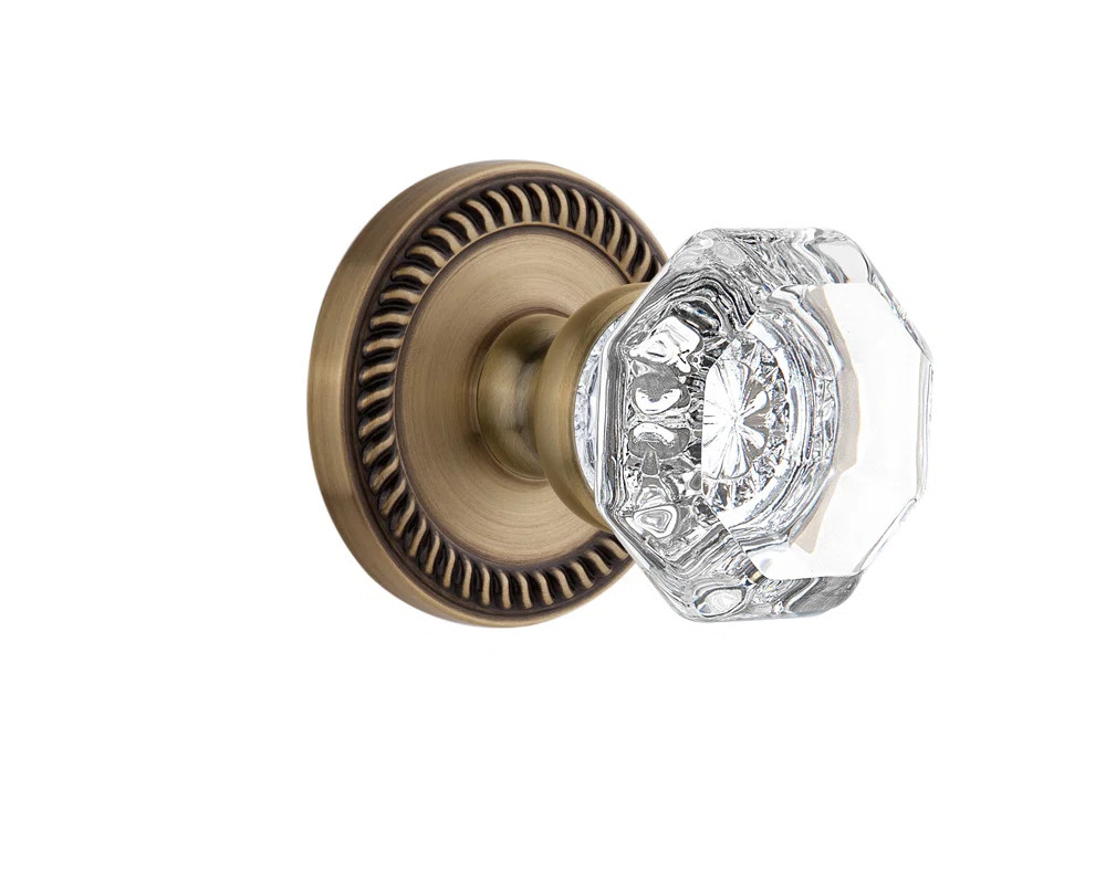 Grandeur Newport Rosette Privacy with Chambord Crystal Door Knob | Wayfair North America