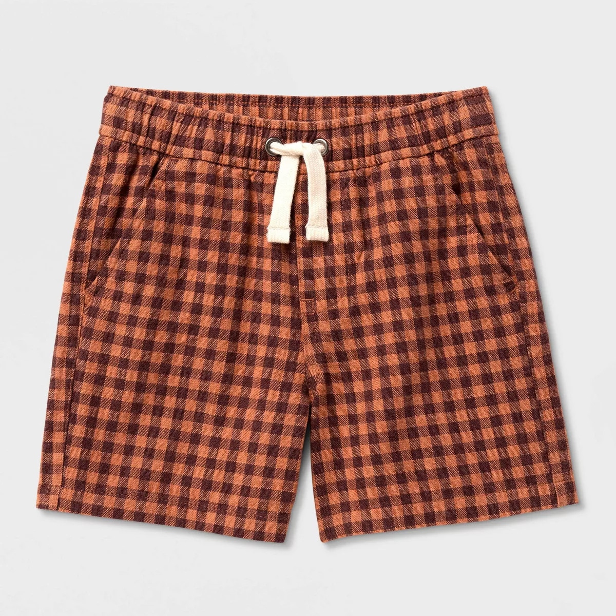 Toddler Boys' Textured Gingham Shorts - Cat & Jack\u2122 Brown 2T | Target