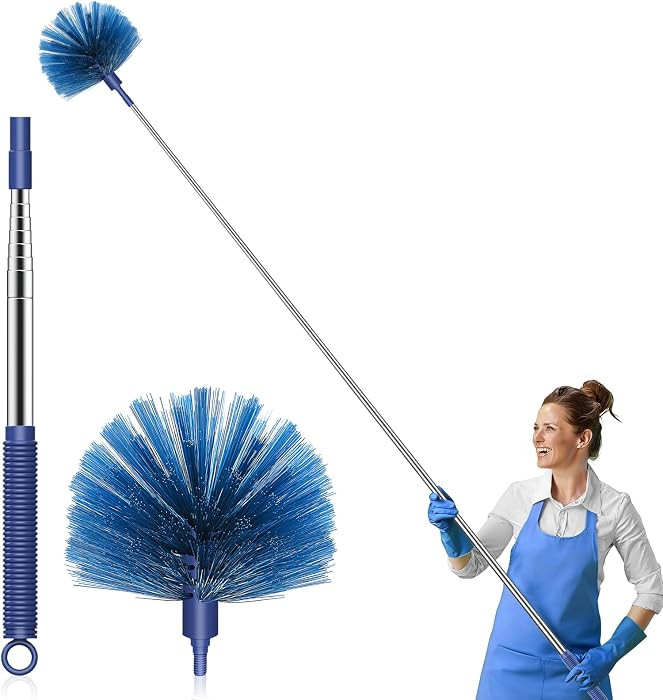 Cobweb Duster with Extension Pole, Retractable Dusters for Cobweb Cleaning 90-inch Long Handle Ce... | Amazon (US)