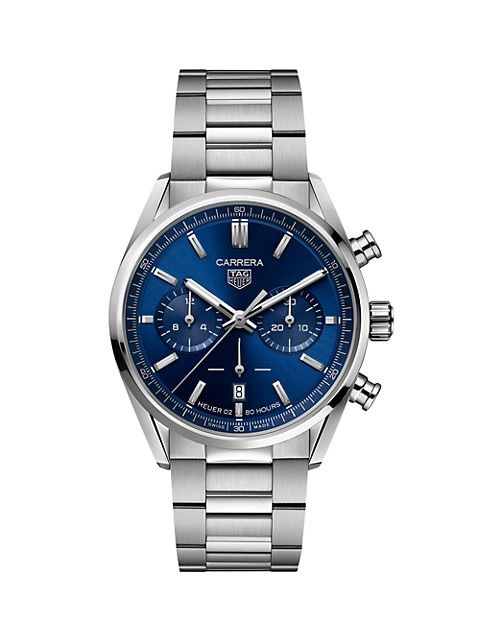 Carrera Elegance 42MM Stainless Steel Bracelet Automatic Chronograph Watch | Saks Fifth Avenue