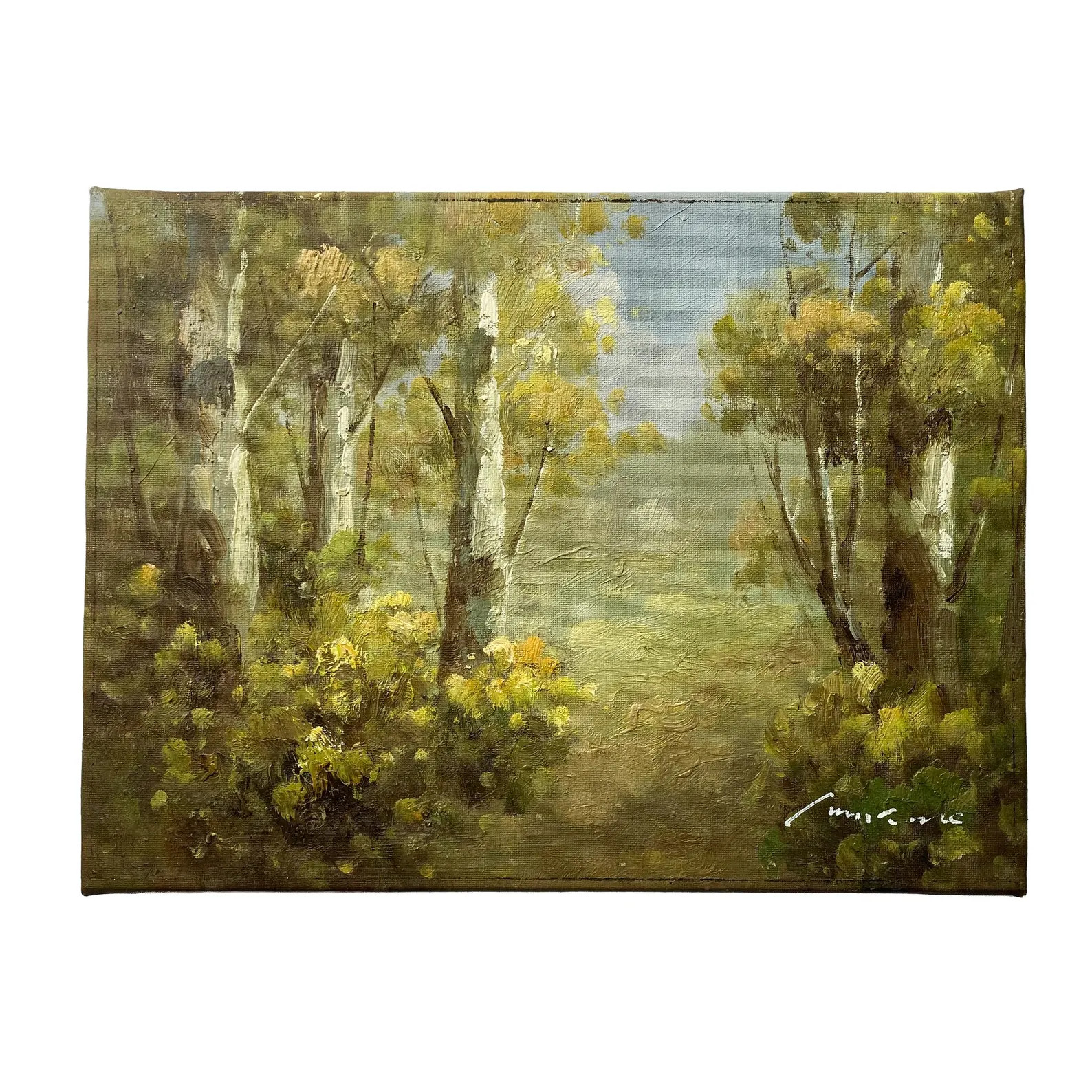 Oil Painting Impressionist Forest Birch Trees Signed | Etsy (US)