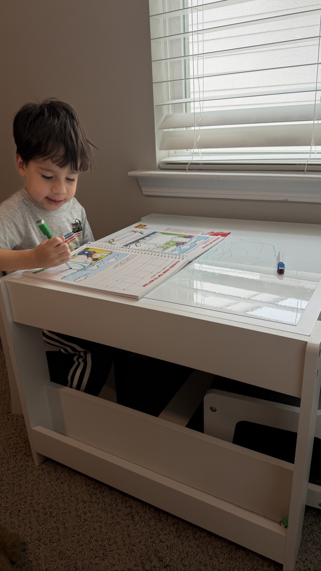 Perfect craft/work table for toddlers. Has storage bins and comes with two chairs.

#LTKmomlife #LTKKids #LTKHome