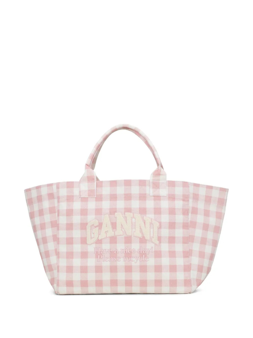 GANNI Checked Tote Bag | Pink | FARFETCH | Farfetch Global