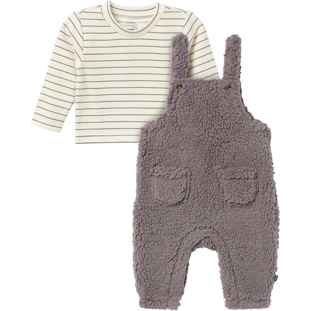 Modern Moments by Gerber Baby Microplush Overall Set | Amazon (US)