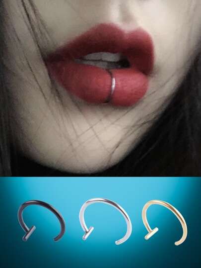 ROMWE 3pcs Minimalist Lip Ring | SHEIN