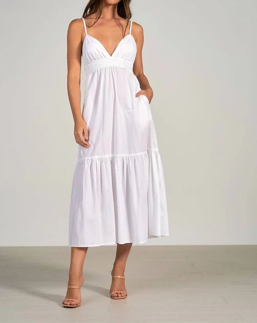 Maxi Bralette Ruffle Dress In White | Shop Premium Outlets