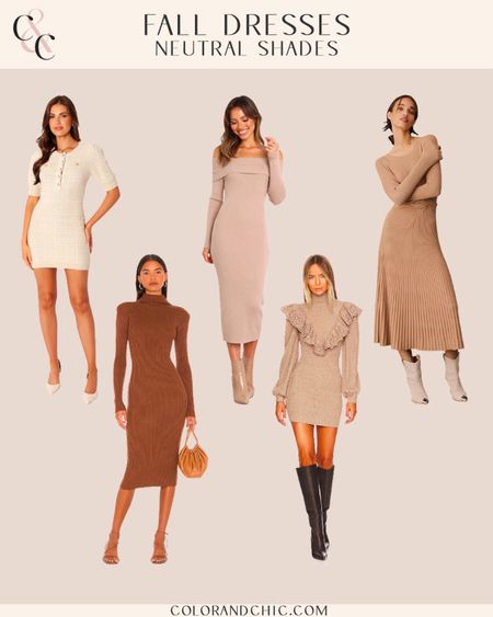 Neutral shades for fall! Love these dresses for cooler weather and would be perfect for wedding guest, workwear or date night 

#LTKSeasonal #LTKstyletip