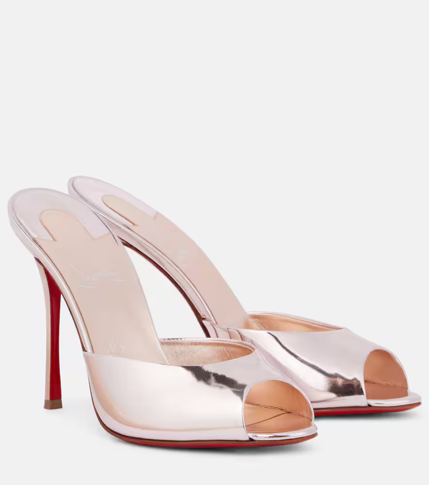 Christian Louboutin Me Dolly 100 mirrored leather mules | Mytheresa (US/CA)