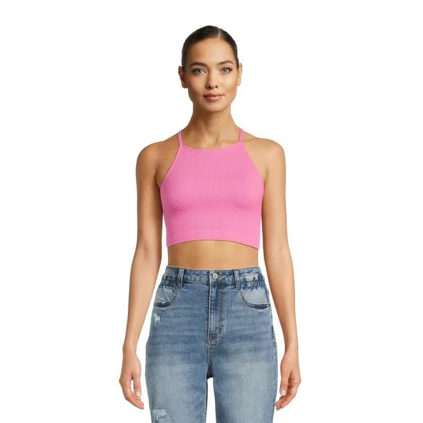 No Boundaries Juniors’ Seamless High Neck Tank Top | Walmart (US)