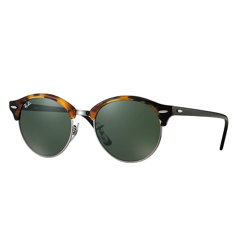 Ray-Ban Clubround Classic Black Sunglasses, Green Lenses - Rb4246 | Ray-Ban (US)