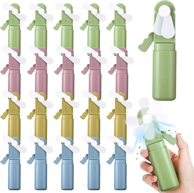 24 Pcs Mini Hand Press Fan Bulk Small Portable Cute Fan Plastic Handheld Manual Personal Cooling ... | Amazon (US)