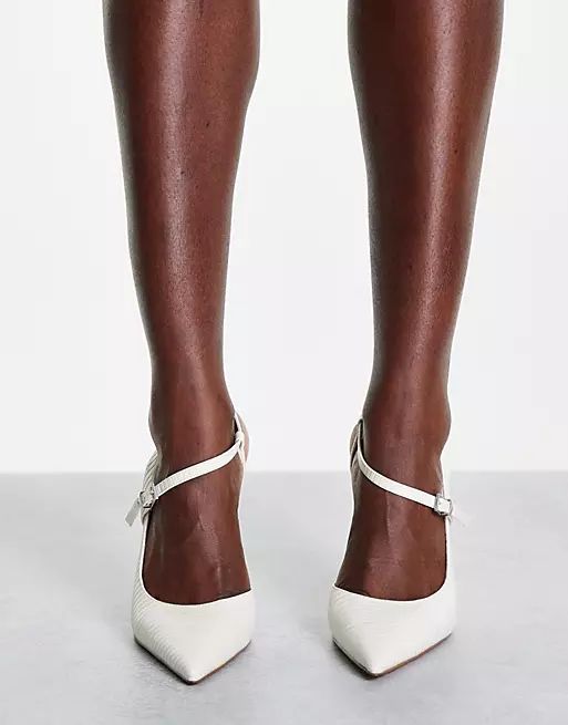 ASOS DESIGN Piano asymetric high heeled shoes in white | ASOS (Global)