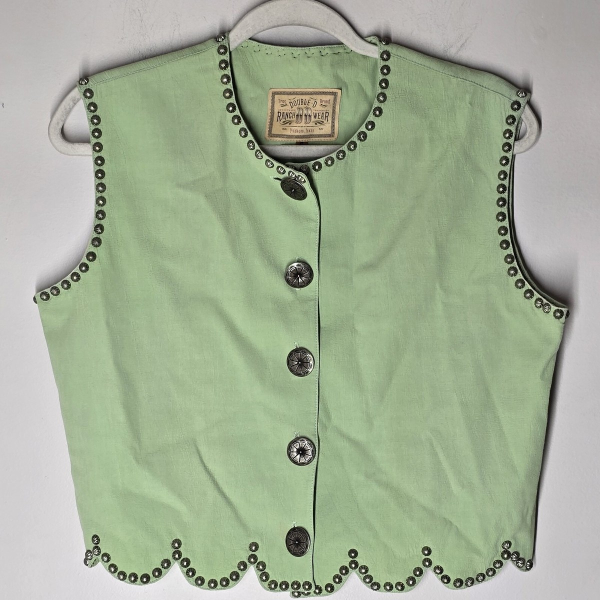 VINTAGE Double D Ranchwear Studded Vest Size Small Western Embellished Concho | eBay US