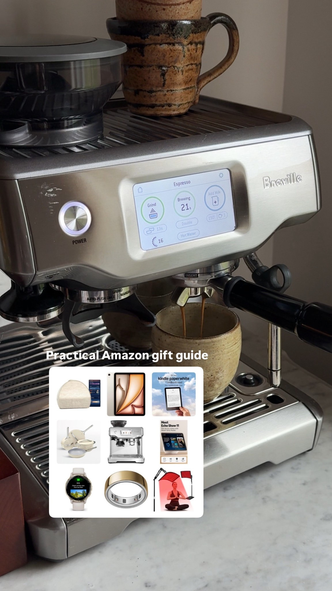 11/20/25 Holiday Gift Guide: Amazon Favorites (Wellness + Home Must-Haves) The gifts they’re not going to buy for themselves… but will use every single day. These are my tried-and-true Amazon favorites — wellness, home, and daily essentials I swear by. Perfect for anyone on your list (or to add straight to your own wishlist 😉). Linked: • Breville Barista Touch Espresso Machine — the ultimate “worth it” kitchen upgrade. Perfect holiday splurge. • Caraway Cookware Set — non-toxic, beautiful, and makes cooking actually fun. • Oura Ring — my favorite wellness tracker for sleep, recovery, and cycle insights. • Garmin Watch — for the runner, the walker, the gym-girlie… truly unmatched. • Hatch Alarm Clock — a gentle wake-up and bedtime wind-down game changer. • Kindle — the gift that turns anyone into a reader. • iPad — perfect for journaling, Pinterest-ing, reading, or digital planning. • Red Light Lamp — a wellness essential I use constantly for skin + recovery. • Echo Show — the perfect smart home addition for routines, alarms, recipes, and convenience. Thoughtful, wellness-forward gifts that feel luxurious but are actually so practical. ✨

#LTKHome #LTKGiftGuide #LTKCyberWeek