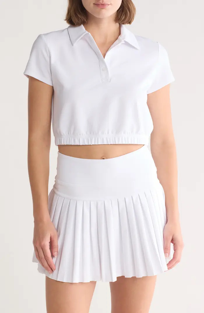 YOGALICIOUS Jane Waffle Crop Polo | Nordstromrack | Nordstrom Rack