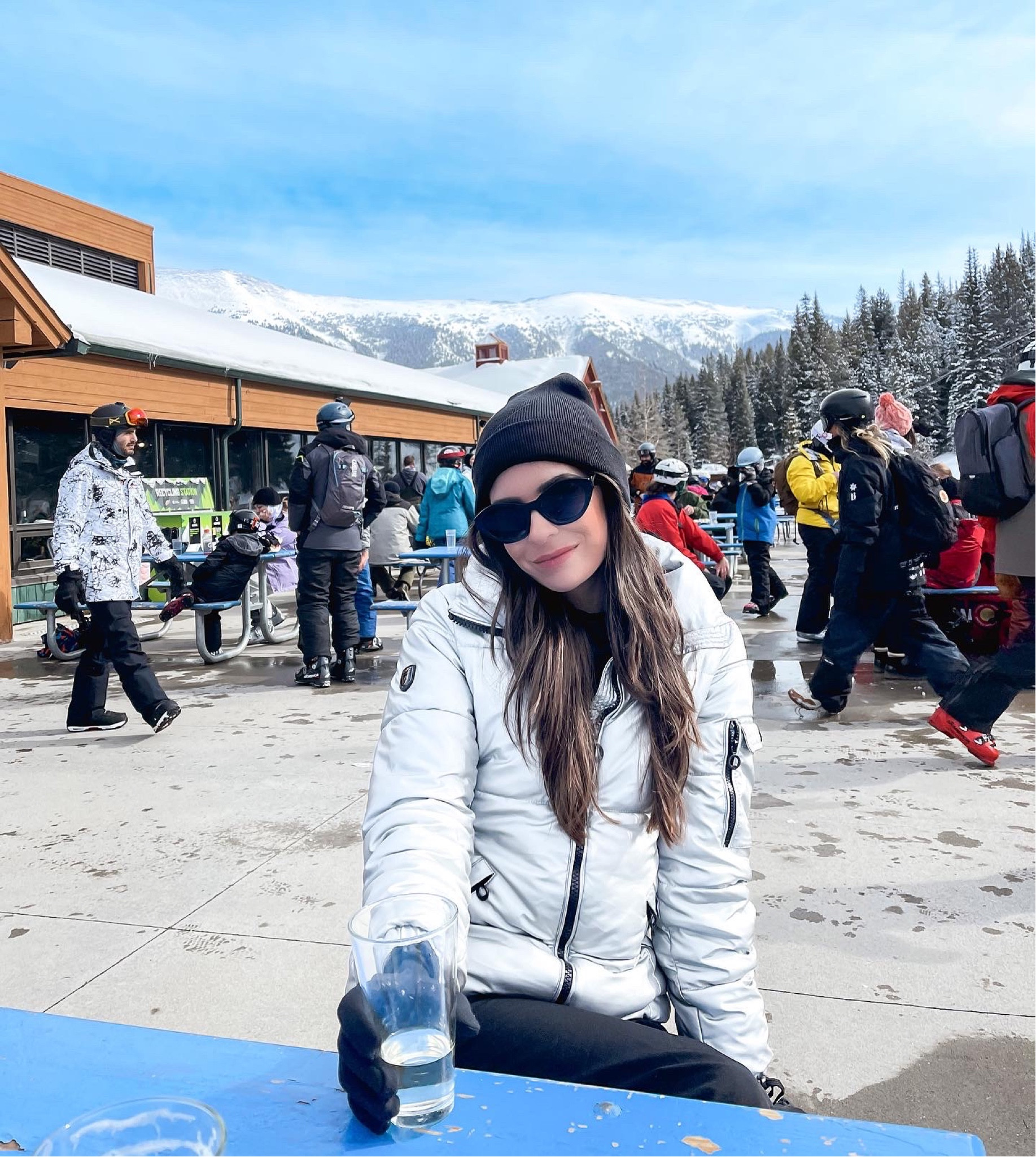 Snowboard day 1 outfit, noize jacket, YSL sunglasses, silver ski jacket, black beanie, snowboard pants, snowboard gear, snow boots, snowboard boots, cat eye sunglasses, vacation outfits, Valentine’s Day outfit, valentines 

#LTKSeasonal #LTKtravel #LTKunder100