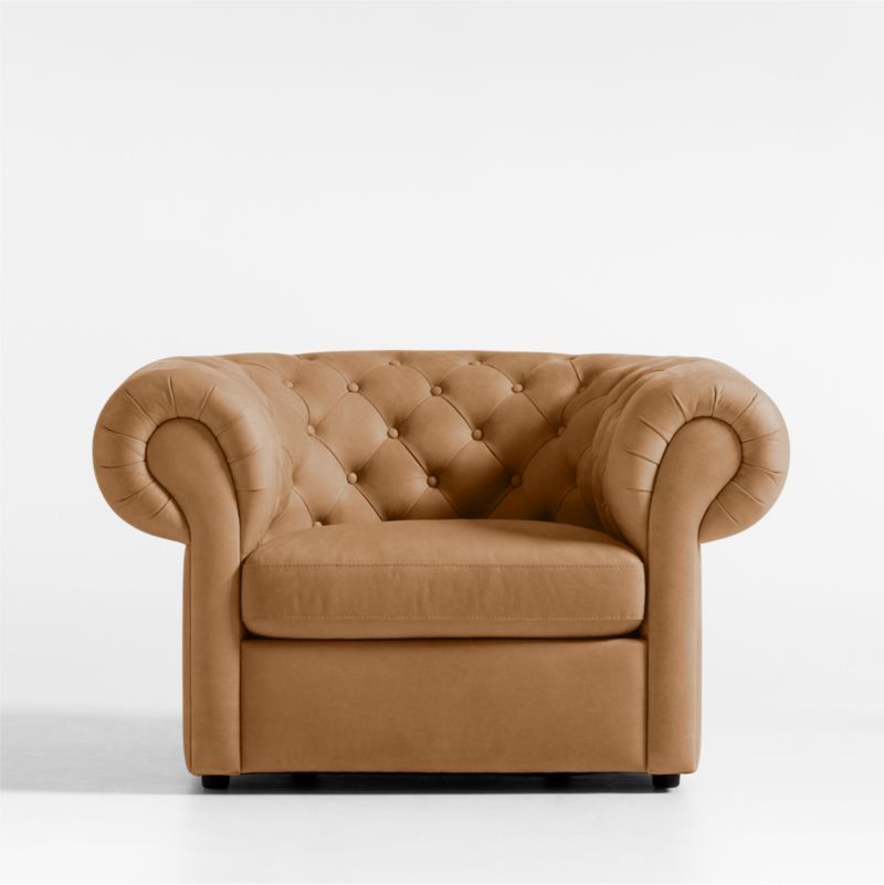 Gig Leather Chesterfield Chair by Leanne Ford | Crate & Barrel | Crate & Barrel