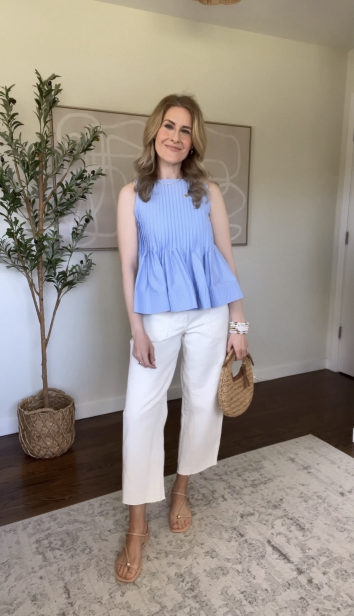 Walmart spring outfit with this peplum top now $13! Fits tts, I’m in a small. Armholes are a bit bigger than I’d like. #walmartfashion 

#LTKOver40