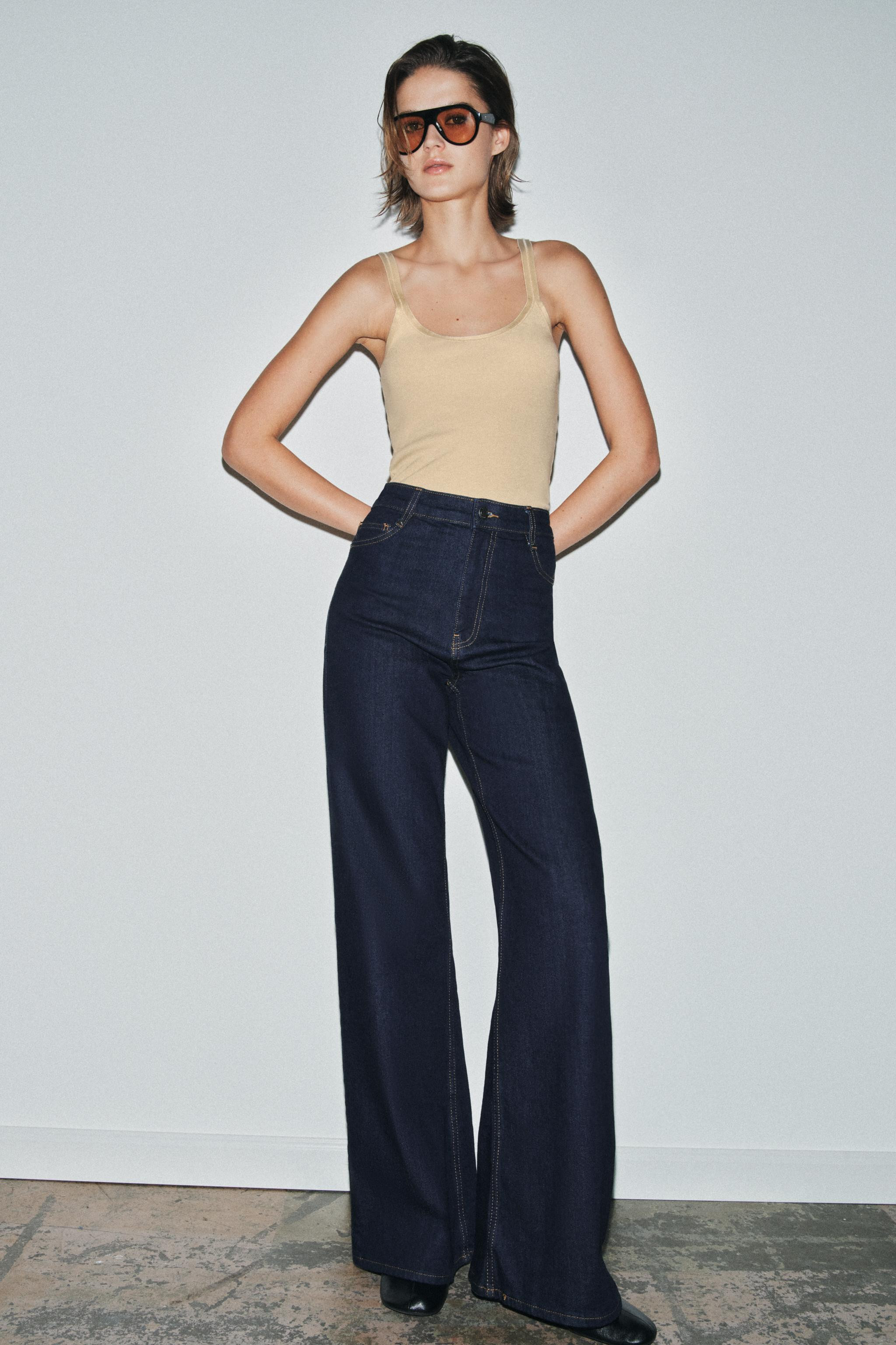 ZW COLLECTION WIDE-LEG HIGH-WAIST JEANS | Zara UK
