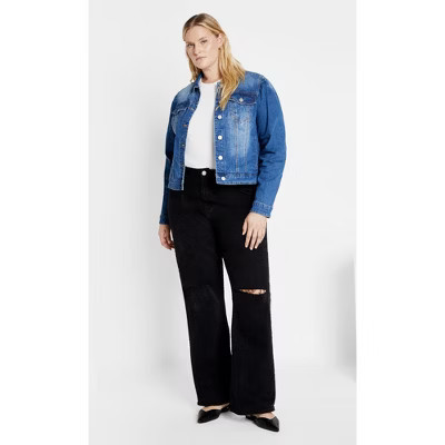 CITY CHIC | Women's Plus Size Kira Denim Jacket - mid wash - 12 Plus | Target