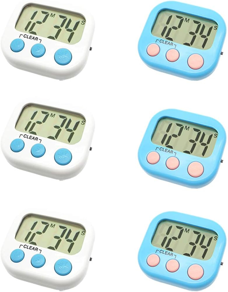 6 Pack Digital Timer for Teacher Small Timers for Kids Magnetic Back Big LCD Display Loud Alarm M... | Amazon (US)