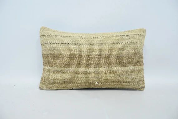Kilim Pillow, Home Decor Pillow, Turkish Kilim Pillow, Pillow Cover, 12x20 Beige Case, Striped Pi... | Etsy (US)