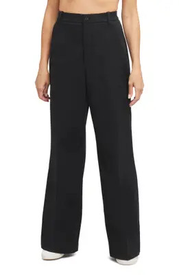 SPANX® SPANXsupersmooth™ Stretch Twill Wide Leg Pant in Classic Black at Nordstrom, Size Large P | Nordstrom