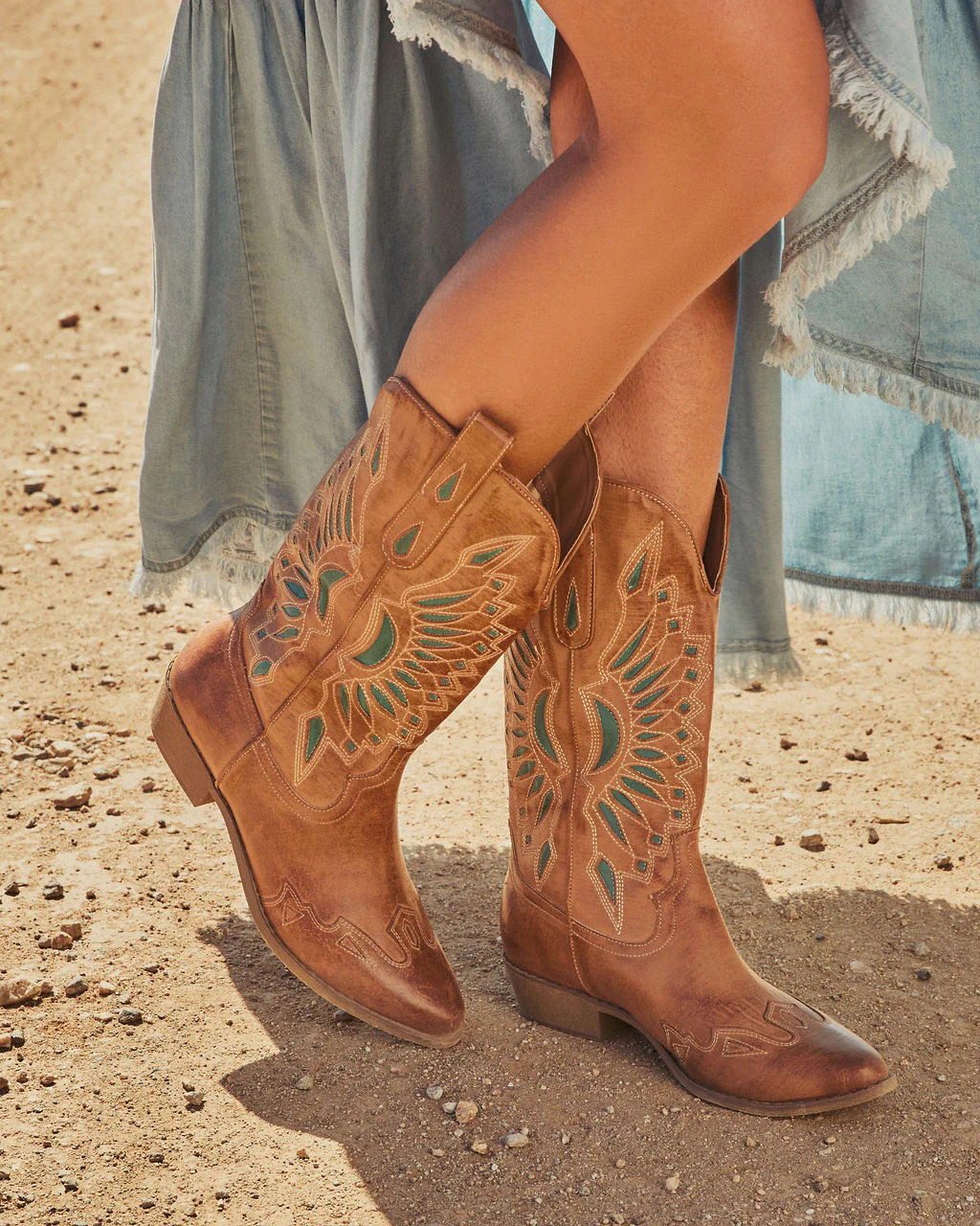 Trail Blazer Embroidered Vegan Leather Western Boots | VICI