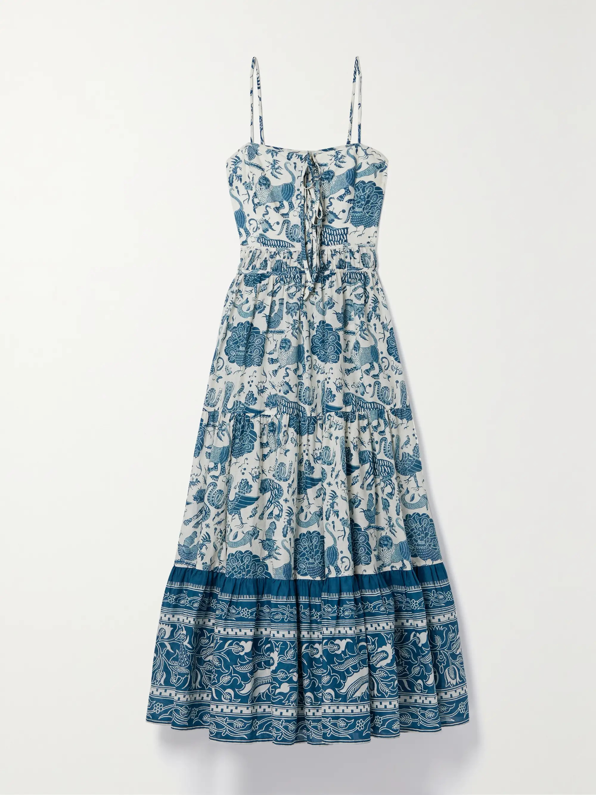 Zoe tiered printed cotton-voile maxi dress | NET-A-PORTER (US)