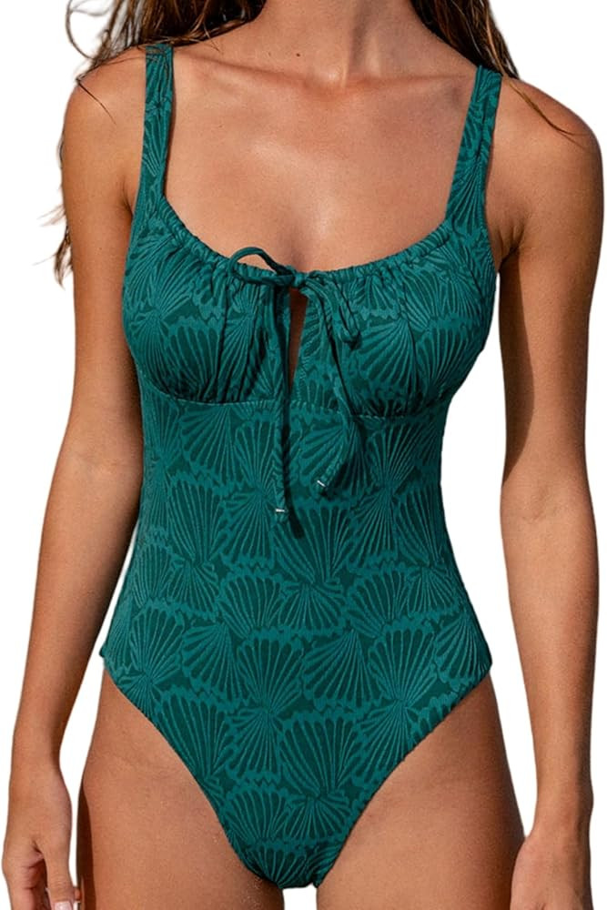BERLOOK Womens Sexy Floral One-Piece Swimsuit Tie Slimming Bathing Suits Push Up Swimwear | Amazon (US)