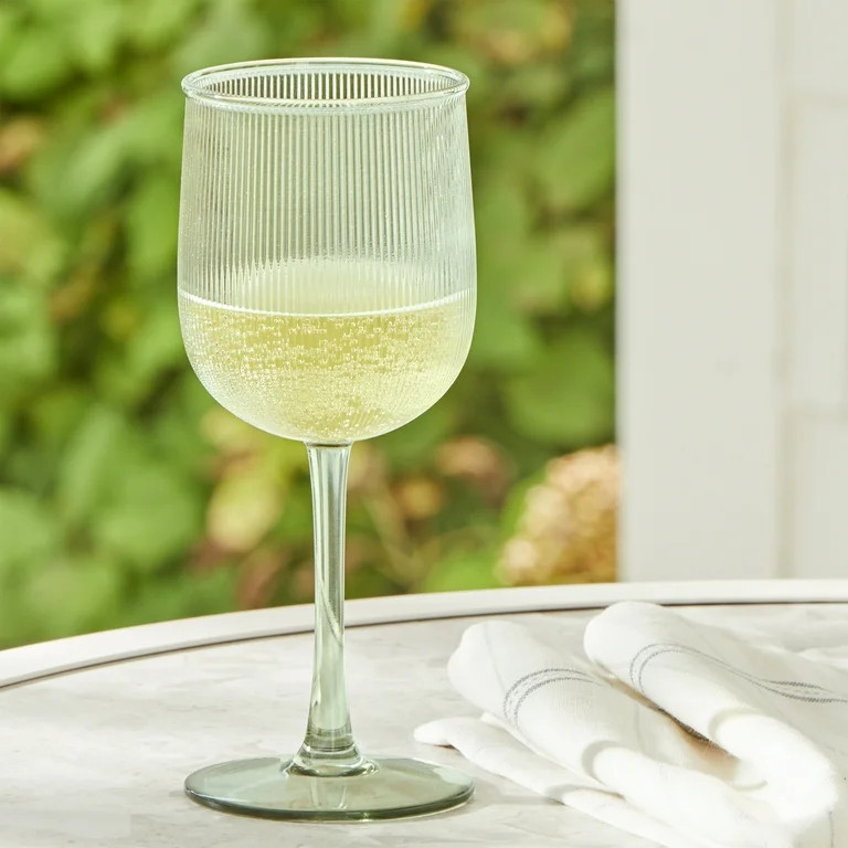 Better Homes and Gardens 12-Ounce Green Ribbed Tritan Wine Glass | Walmart (US)