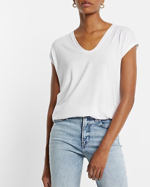 Supersoft Relaxed Scoop Neck Tunic Tee | Express