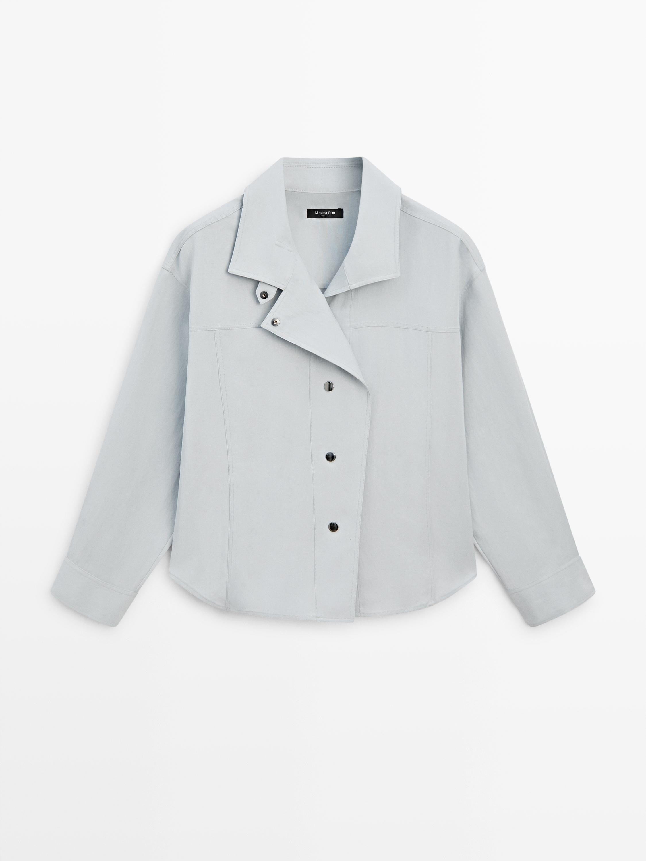 Flowing shirt with button details | Massimo Dutti UK