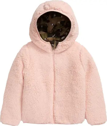 Kids' Reversible Faux Shearling Hooded Jacket | Nordstrom