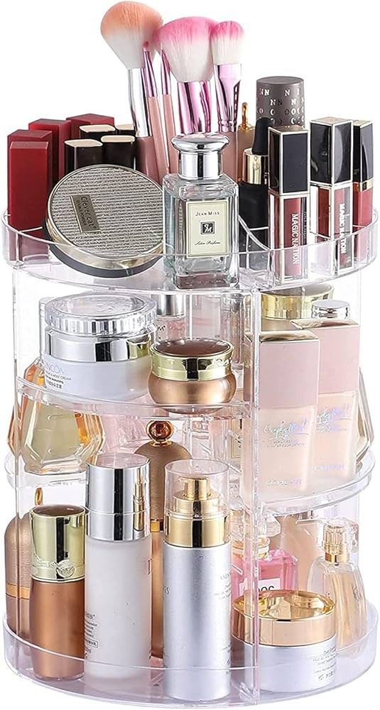 Cq acrylic 360 Degree Rotating Makeup Organizer Countertop For Vanit,Adjustable Make up Holder He... | Amazon (US)
