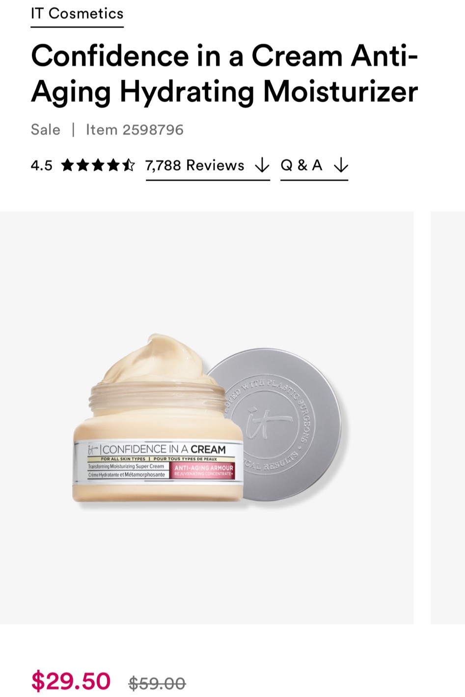 Deal of the day! Ulta beauty steals 50% off iT cosmetics anti-aging moisturizer! #ulta #itcosmetics #skincare #beautydeals 

#LTKfindsunder50 #LTKsalealert #LTKbeauty
