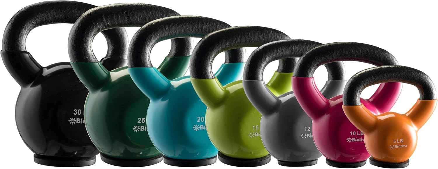 Kettlebell Sets Professional Grade - Strength Training Kettlebells for Home Workout - Cast Iron Kettle Bell Weight Sets for Men & Women with Special Protective Bottom | Amazon (US)